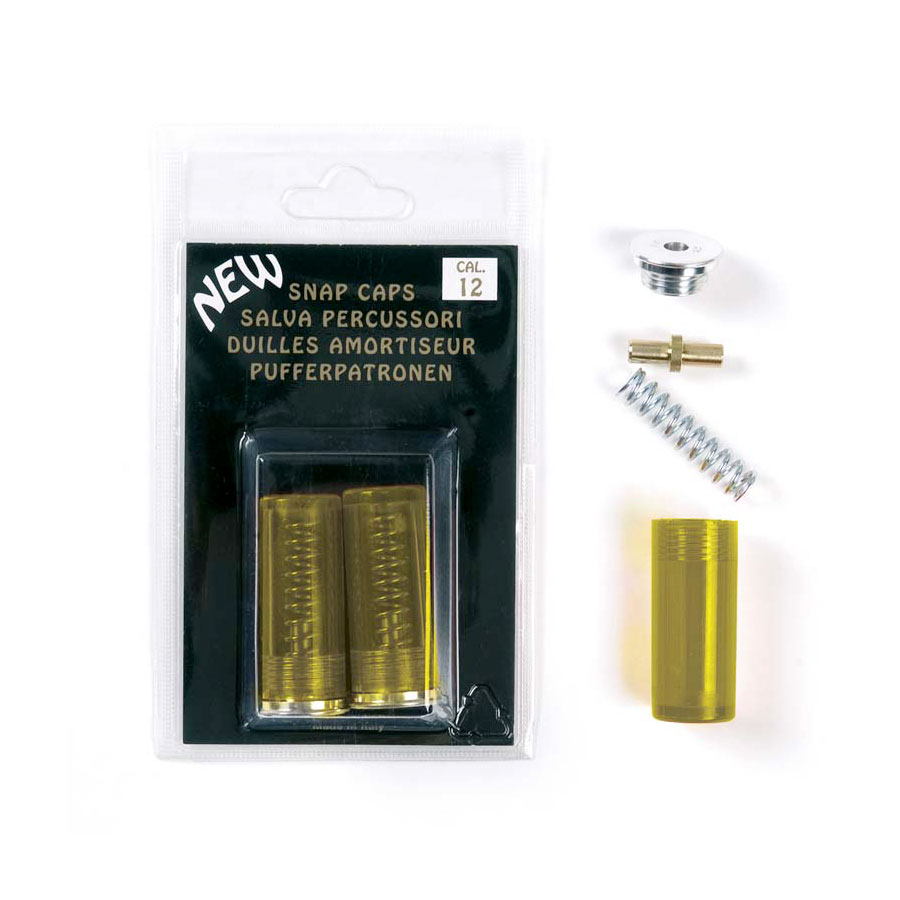 Blister 2 plastic snap caps / dummies with interchangeable brass part for double use Available gauges: 12 ; 20